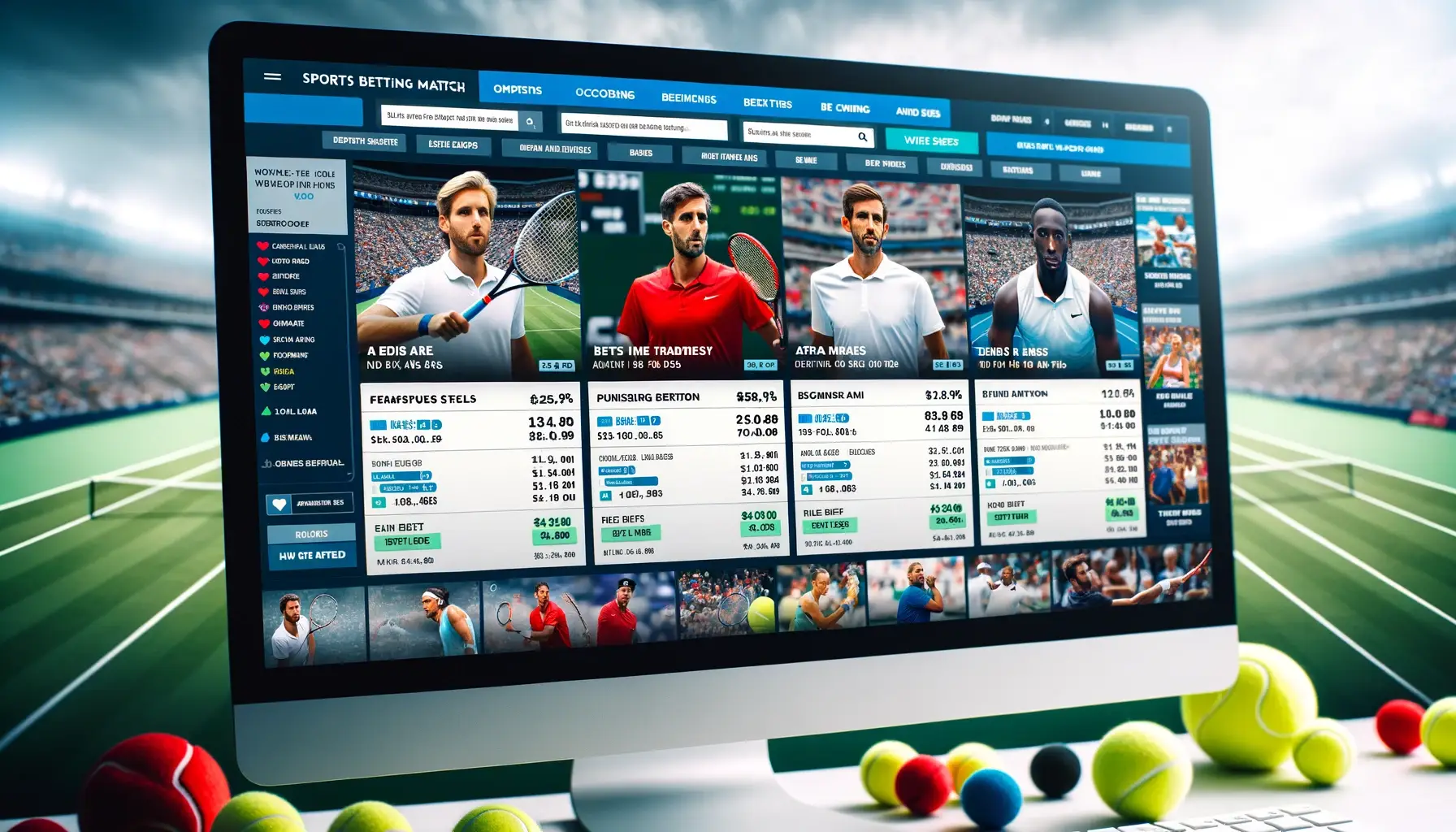 Um site de comparação de jogadores de tênis