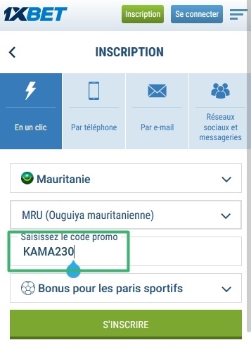 Código KAMA230 para o público africano