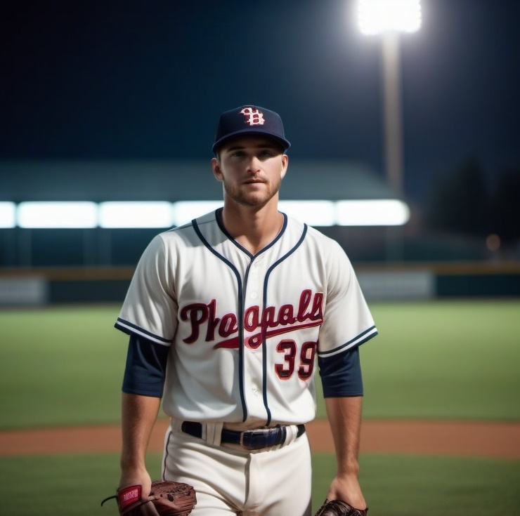 Um jogador de baseball em campo
